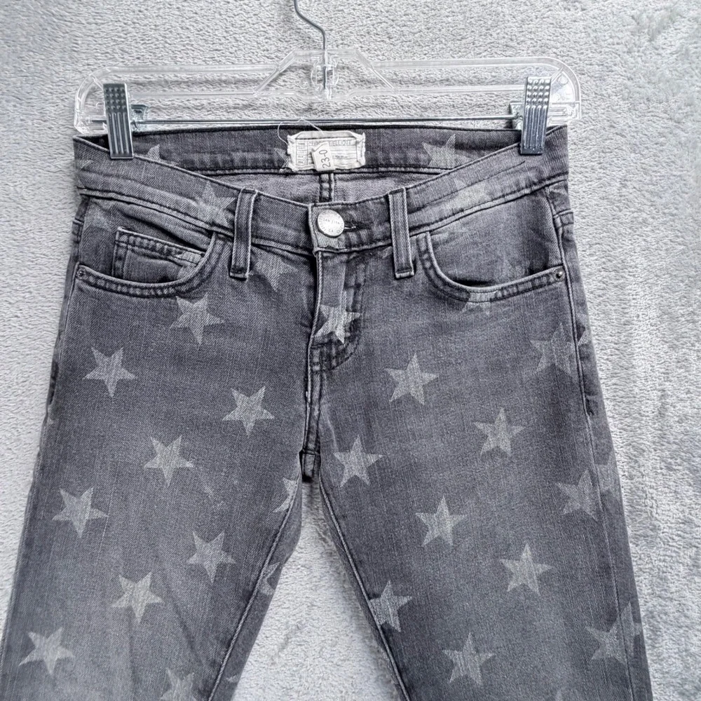 Current Elliott The Stiletto Jeans Size 00 23 Gray Northern Stars Skinny Cropped